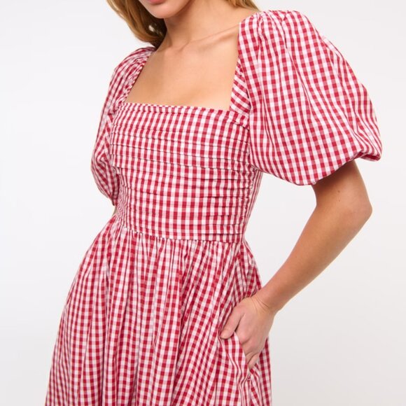 A&F Dress 🍎 Abercrombie & Fitch 🍎🍏 Emerson Poplin Gingham Dress 🆕️ NWOT 🍎 - Picture 1 of 14